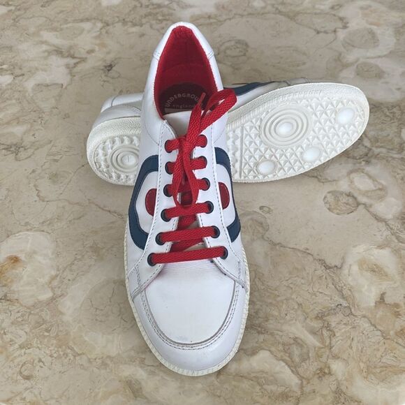 Underground England Leather Red White & Blue Unisex Sneakers RARE - Picture 6 of 13